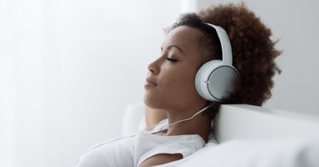 woman listening to music