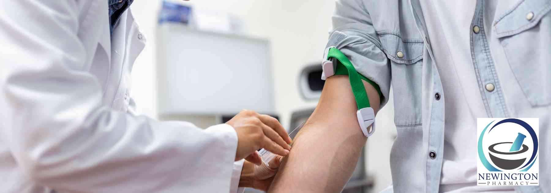 male patient at blood test appointment