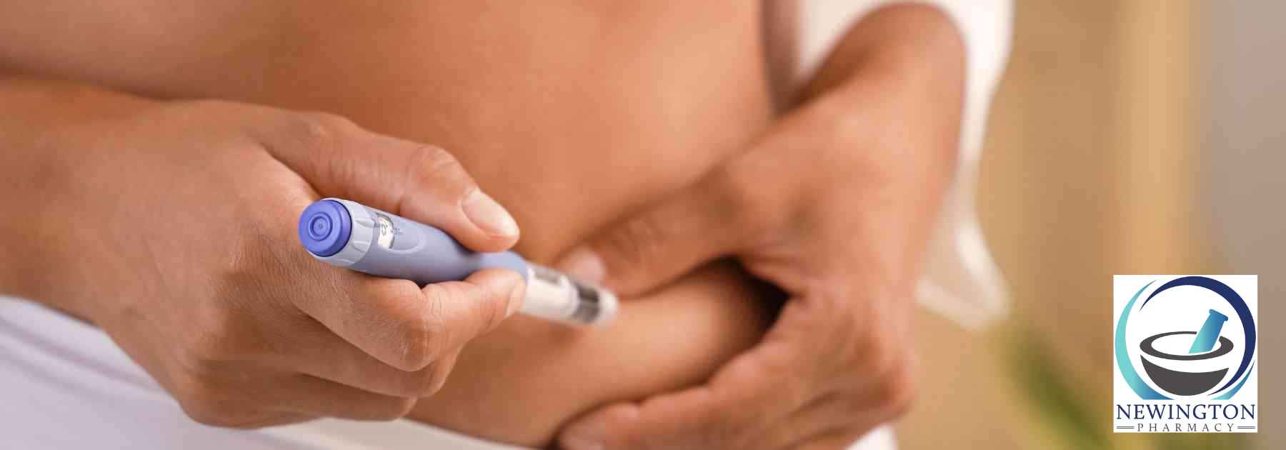 close-up of person using weight loss injection