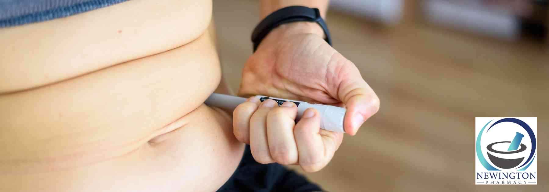 person using weight loss injection