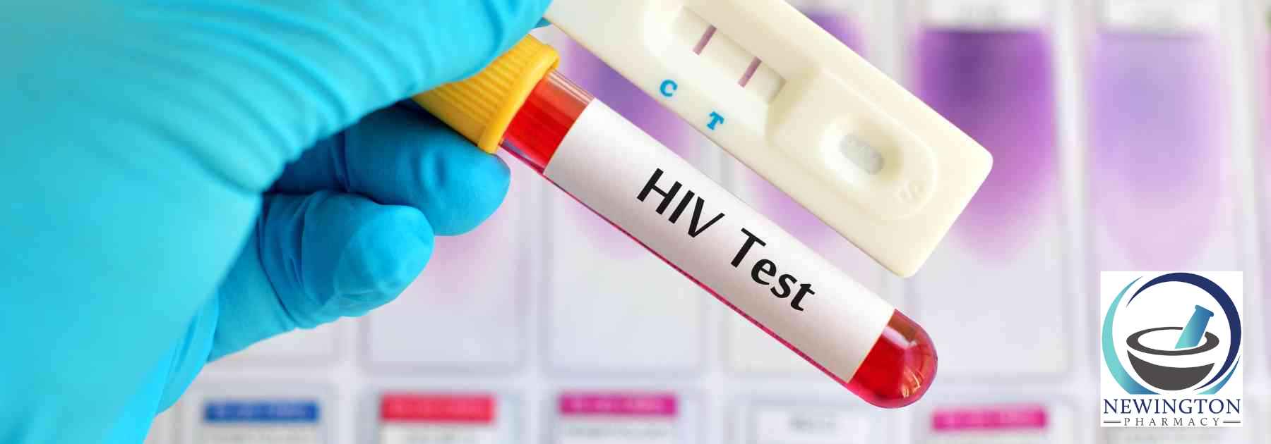 person wearing medical glove holding hiv blood test
