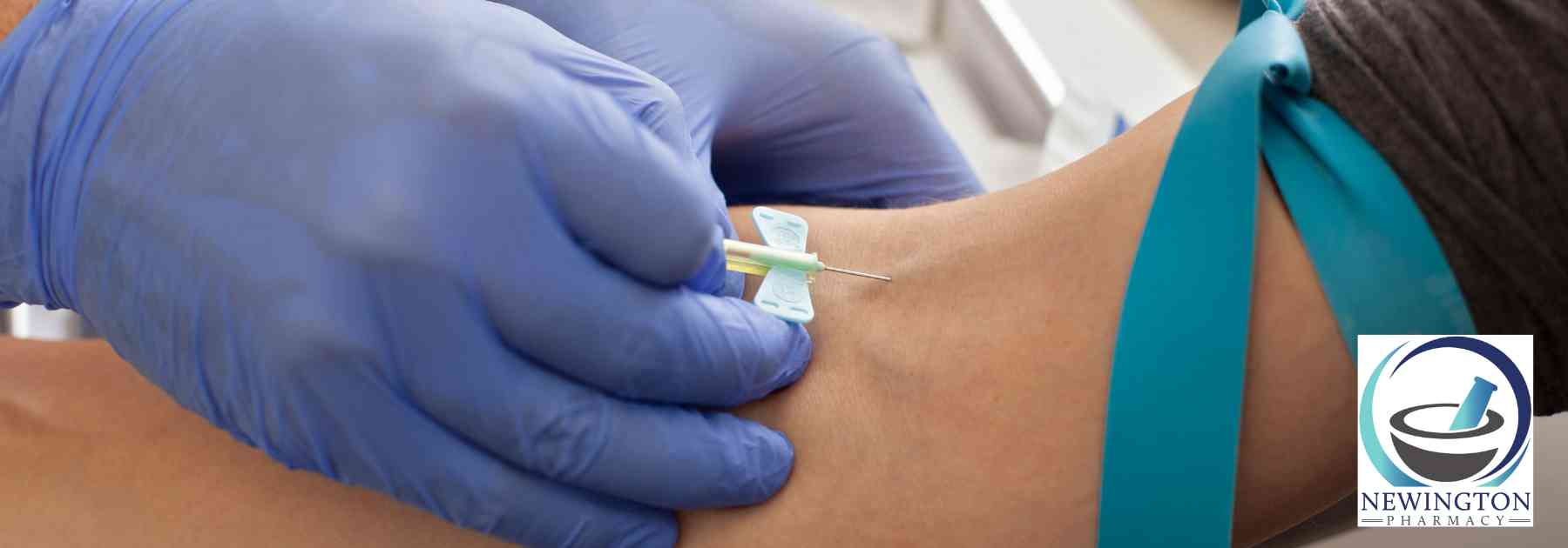 close-up of patient receiving blood test
