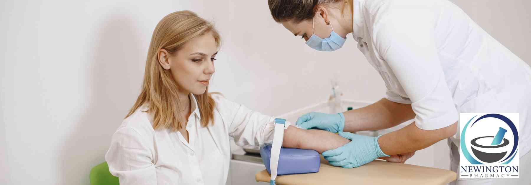 young woman at blood test appointment