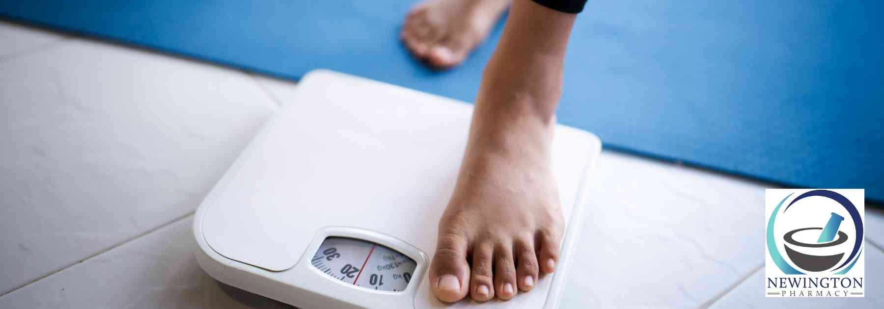 person stepping on scales in bare feet