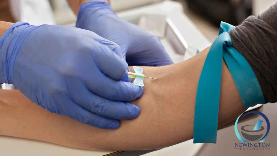 close-up of patient at blood test appointment
